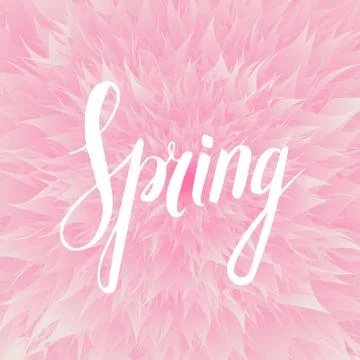 Spring wording with floral elements. Stock Illustration