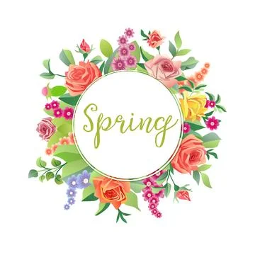 Spring wreath Stock Illustration