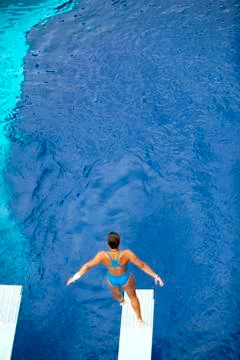 Springboard diving Stock Photos