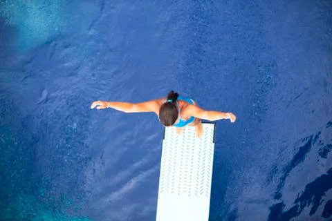 Springboard diving Foto stock