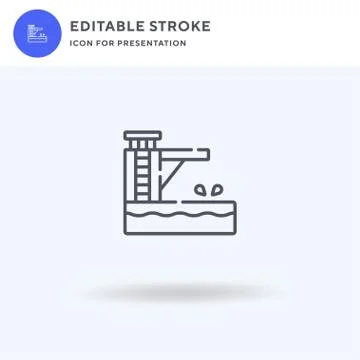 Springboard icon vector, filled flat sign, solid pictogram isolated on white, 스톡 일러스트