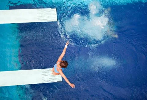 Springboard jump Stock Photos