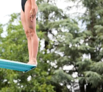 Springboard jump Stock Photos
