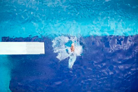 Springboard jump Stock Photos
