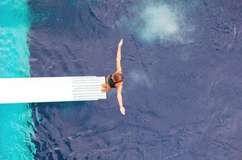 Springboard jump Foto stock