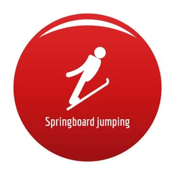 Springboard jumping icon red Stock Illustration