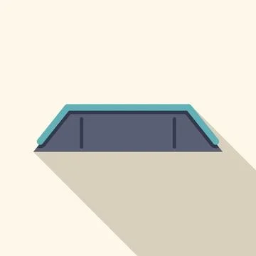 Springboard for jumping into swimming pool with long shadow Stock Illustration