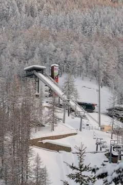 Springboard for ski jumping Stock Photos