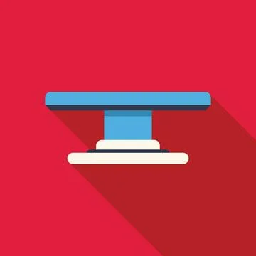 Springboard standing on white base with red background Illustrazione stock