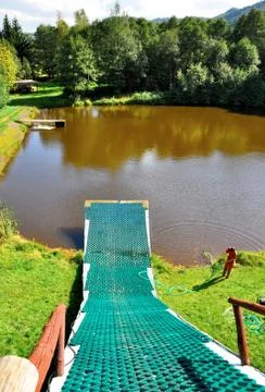 Springboard in summer Stock Photos