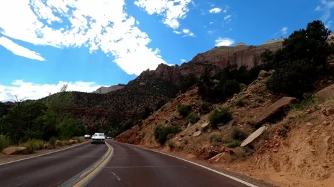 Springdale, Utah August 14 2023 Utah Driving Zion Stock Footage 340183654