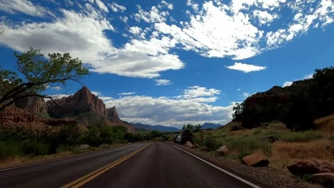 Springdale, Utah August 14 2023 Utah Driving Zion Stock Footage 340206262