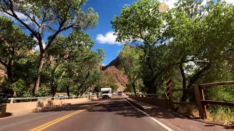 Springdale, Utah August 14 2023 Utah Driving Zion Stock Footage 340455933