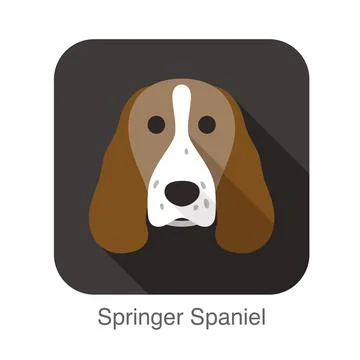 Springer spaniel dog face flat icon, dog series Stock Illustration