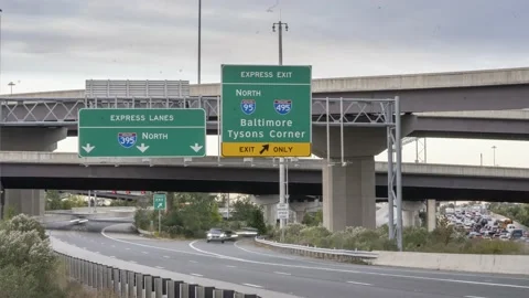 Springfield Interchange Nouthbound at Interstate 95 Video stock 165574153