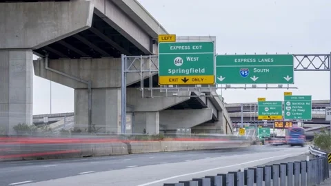 Springfield Interchange Southbound at Interstate 95 Stock Footage 165573931