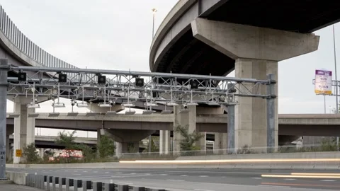 Springfield Virginia Interchange and Express Lane Readers Video stock 165573965