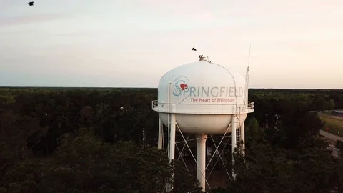 Springfield Water Tower Aerial Vídeo Stock 90357315