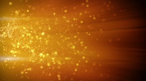 Springing gold particles in light beams loop Stock Footage 42380022