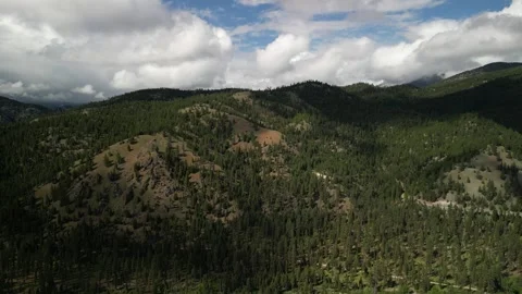 Springtime aerial of Bitterroot Mountain Range in Montana with wide views Stock Footage 311959971
