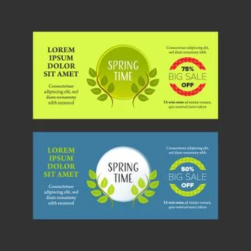 Springtime banners set Stock Illustration