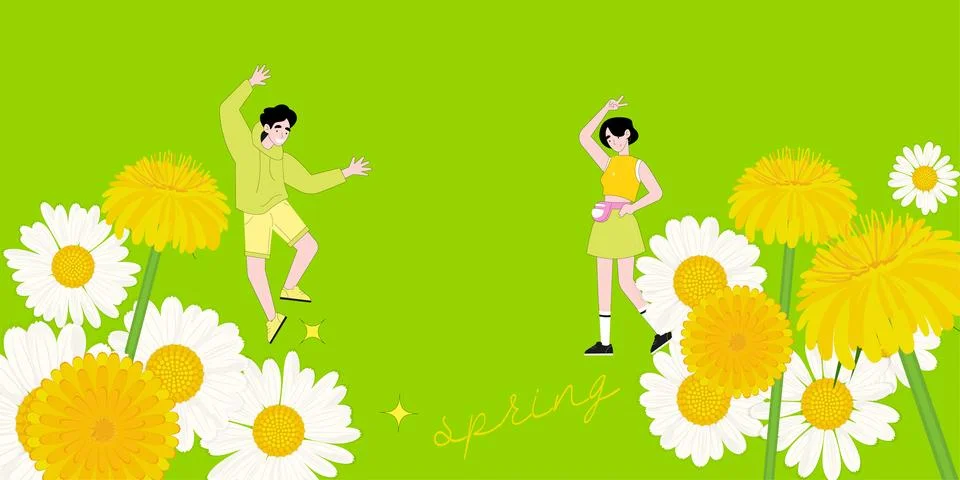 Springtime Dance Stock Illustration