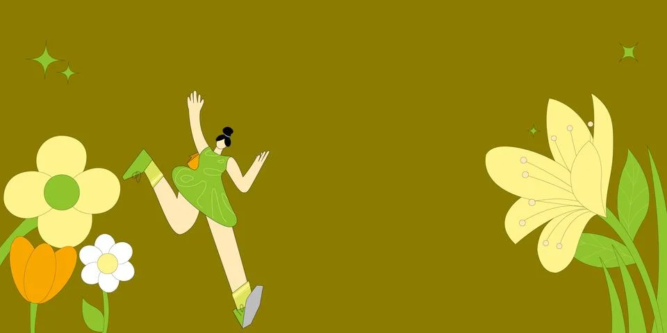 Springtime Dance Stock Illustration