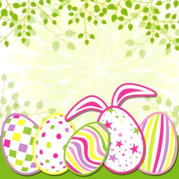 Springtime easter holiday greeting card Illustrazione stock