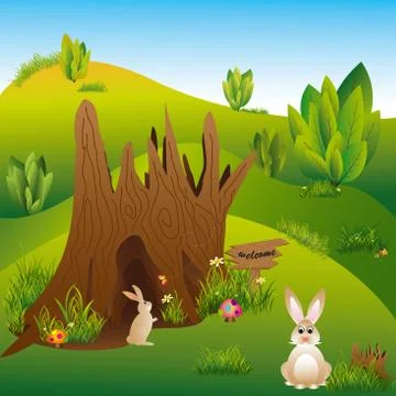 Springtime easter holiday illustration Stock Illustration