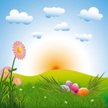 Springtime easter holiday illustration Illustrazione stock