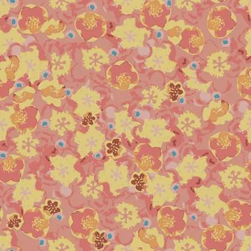 Springtime flowers seamless vector pattern Stock Illustration