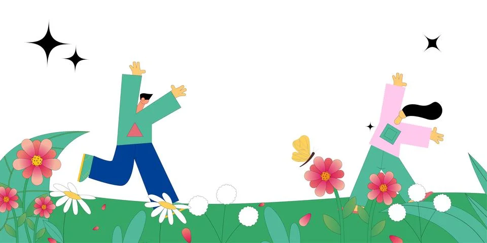 Springtime Joy Stock Illustration