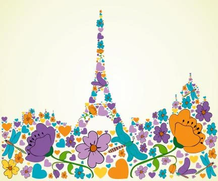 Springtime paris Stock Illustration