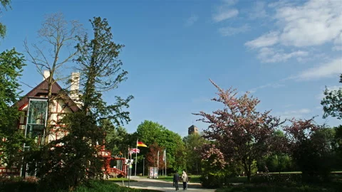 Springtime scenery in Belgium : Memorial Museum Passchendaele 1917 dolly shot  Stock-Footage 106948069