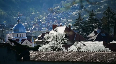Springtime in Transylvania's Brasov Video stock 62561865