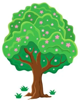 Springtime tree topic image - eps10 vector illustration. 库存插图