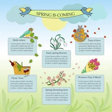 Springtime vector infographic Stock Illustration