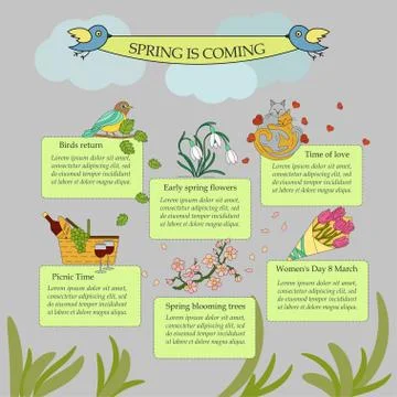 Springtime vector infographic Stock Illustration