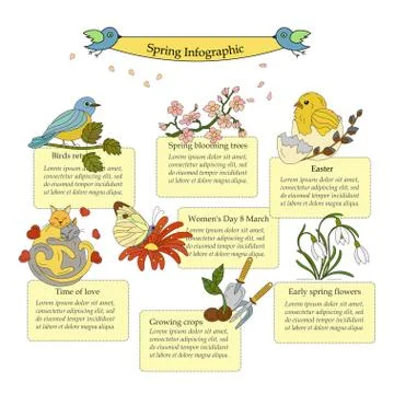 Springtime vector infographic Stock Illustration