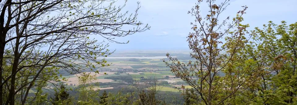 Springtime view from a mountaintop. Stock Photos