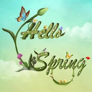 Springtime is welcome Stock Illustration