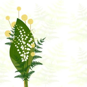 Springtime White Lily of The Valley Stock Illustration