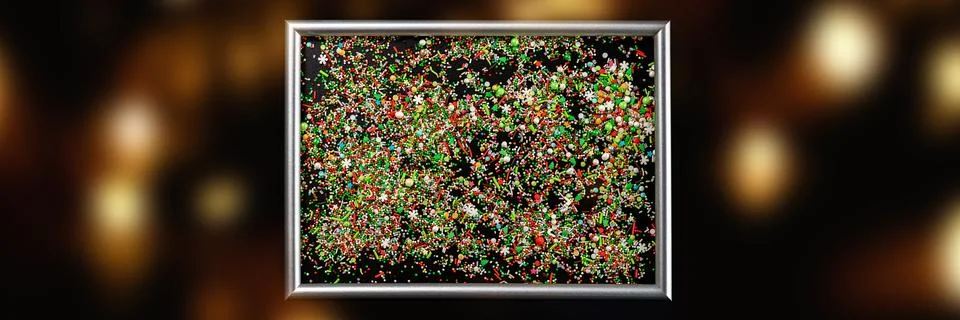 Sprinking from sweets placed in frame. Foto stock