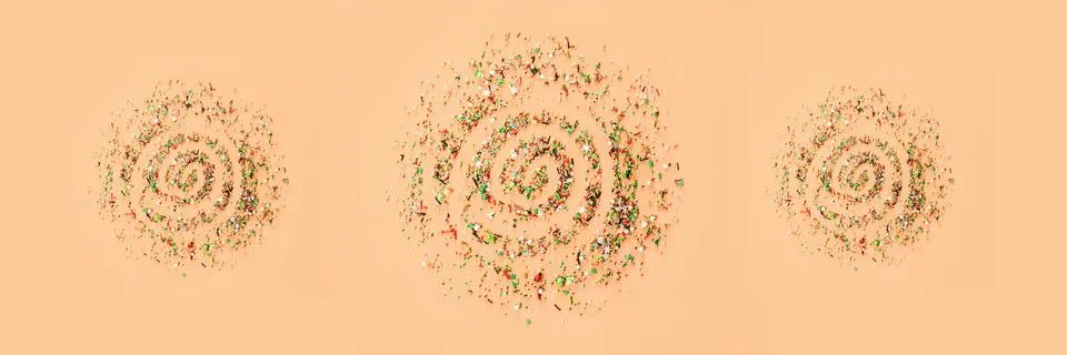 Sprinking from sweets scattered into circle. Stock Photos