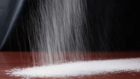 Sprinkle flour on the table Stock Footage 113354004