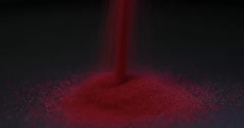 Sprinkle fractions of burgundy ruby sand Stock Footage 126144893