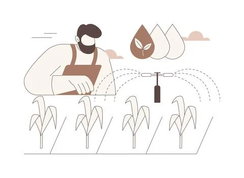 Sprinkle irrigation systems isolated cartoon vector illustrations. Stock Illustration