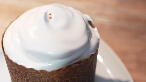 Sprinkle with a multi-colored delicious decoration of the Easter cake. Festive Stock Footage 128758909