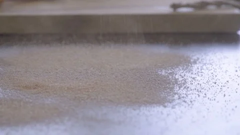 Sprinkle sugar with cinnamon Stock Footage 95842602