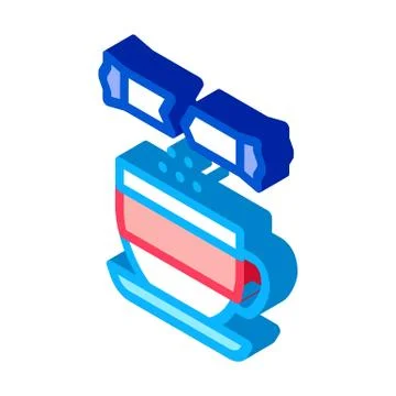 Sprinkle sugar in cup of tea isometric icon vector illustration Stock Illustration